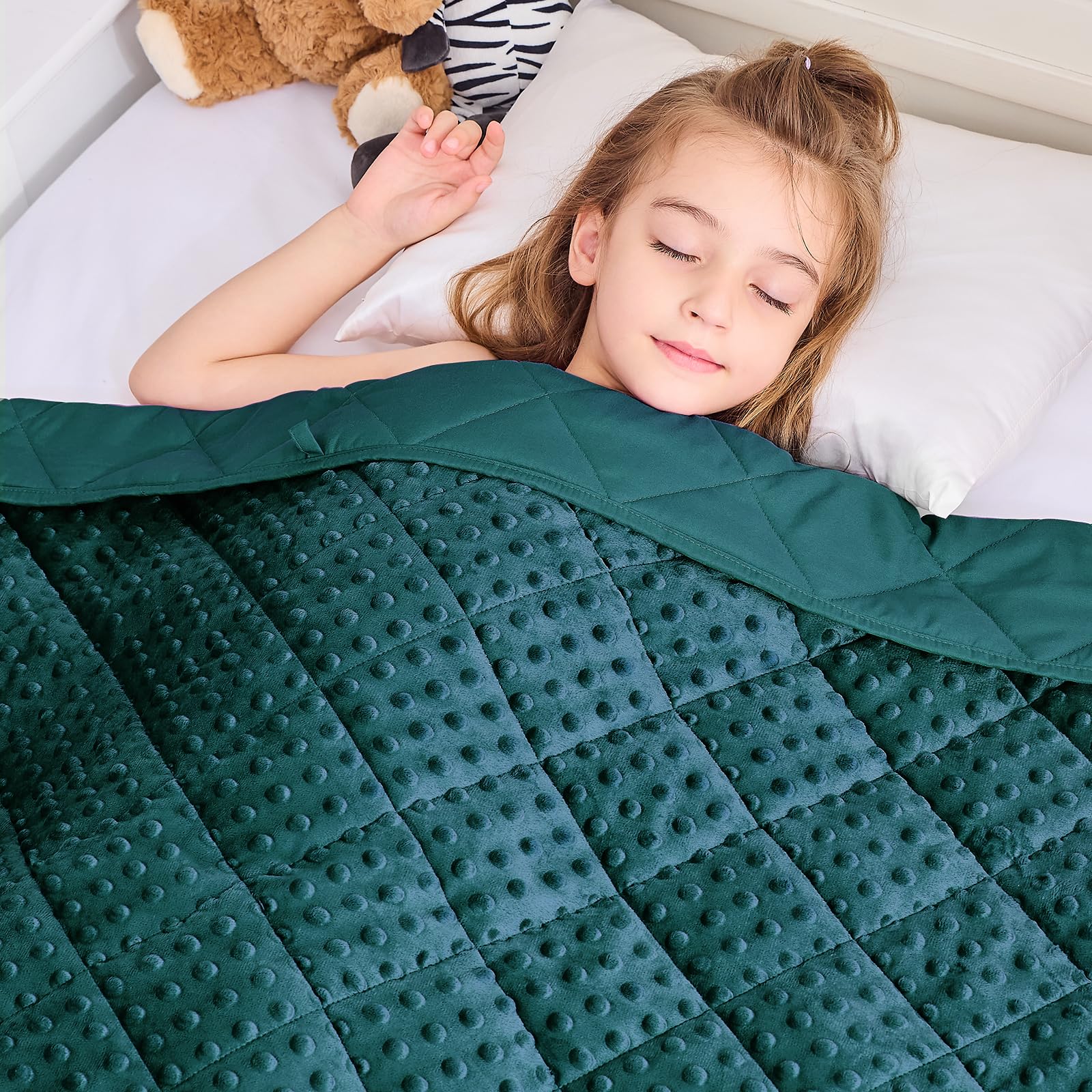 Yescool Weighted Blanket Kids 5 Lb Christmas Green Warm Weighted Throw Blanket Minky Plush Heavy Blanket Microfiber Small Fleece